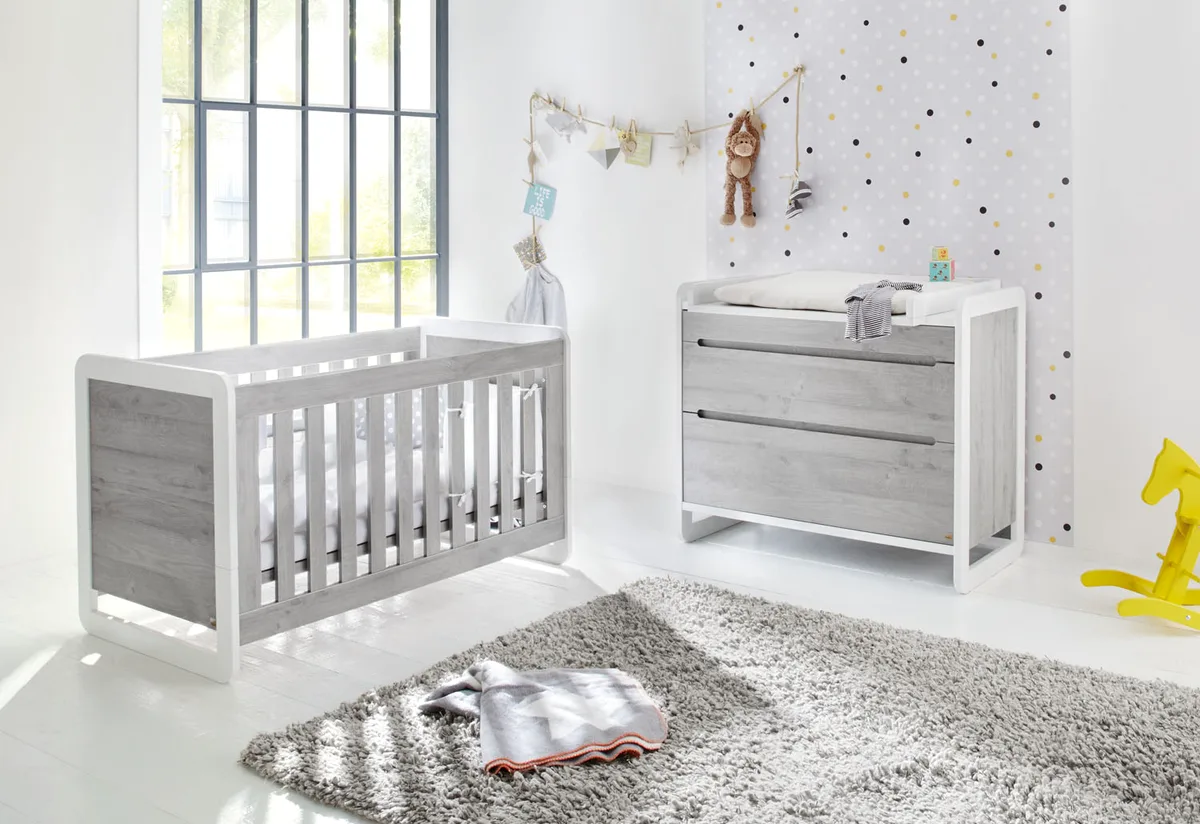 Pinolino Starter set 'Curve' wide2-part: cot bed and wide changing unit - image 1