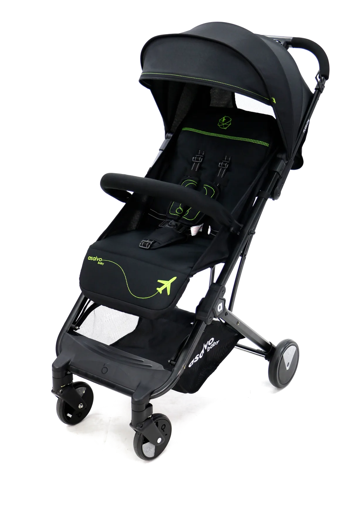 Asalvo Pushchair Flight Travel+, Black/Green - image 1