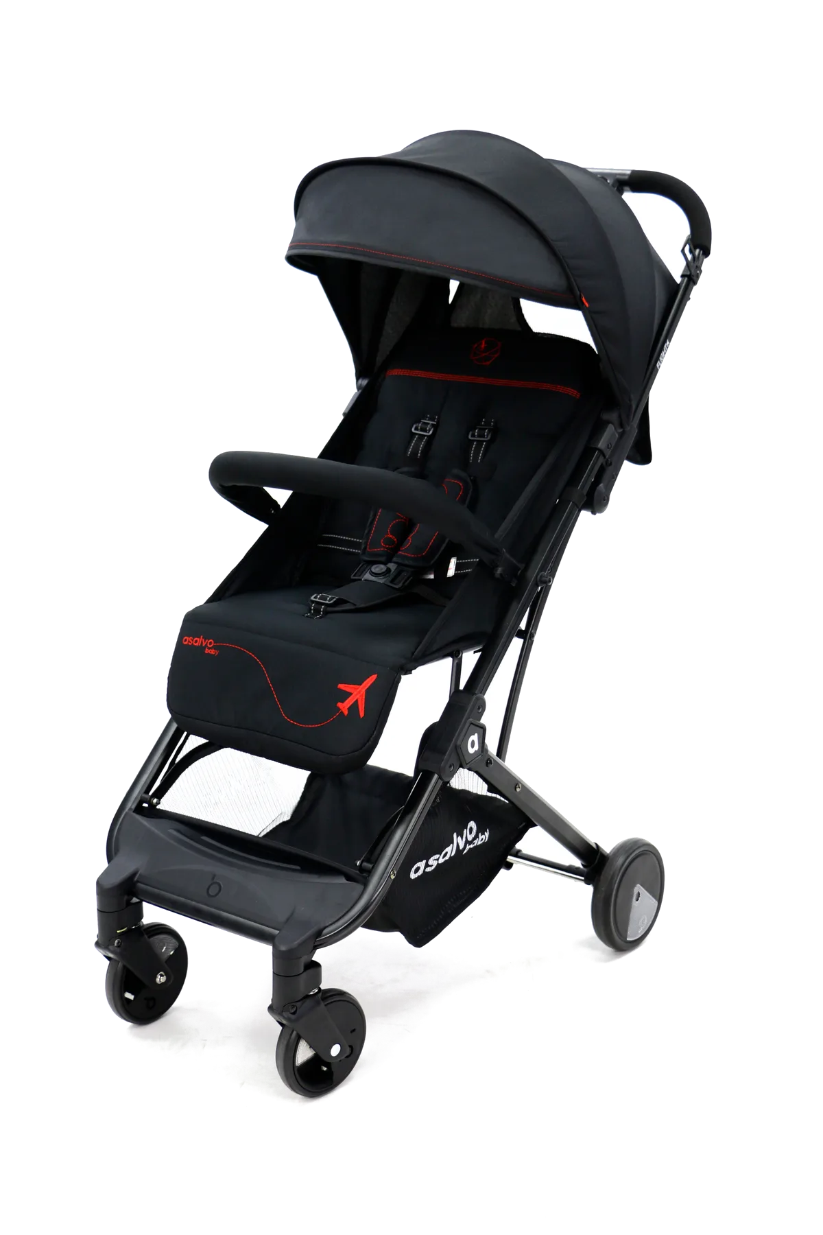 Asalvo Pushchair Flight Travel+, Black/Red - image 1