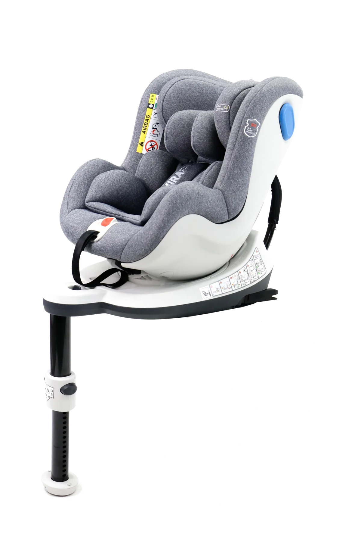 Asalvo Car Seat 0-18 kg and 360 Degrees Rotation, Virafix, Grey - image 1