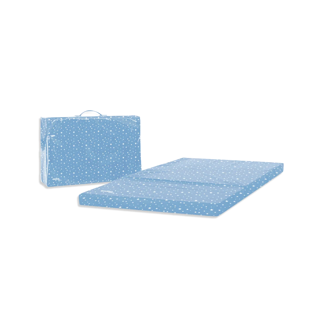 Asalvo Folding Mattress Stars 120x60x5cm, Blue - image 1