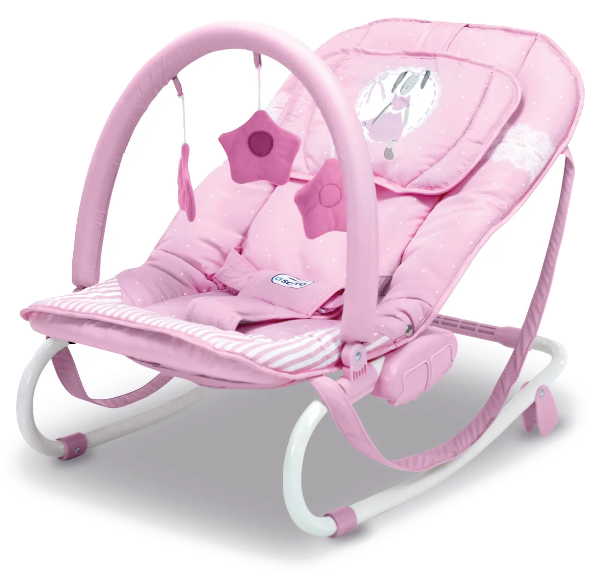 Asalvo Baby Bouncer Relax Rabbit, Pink - image 1