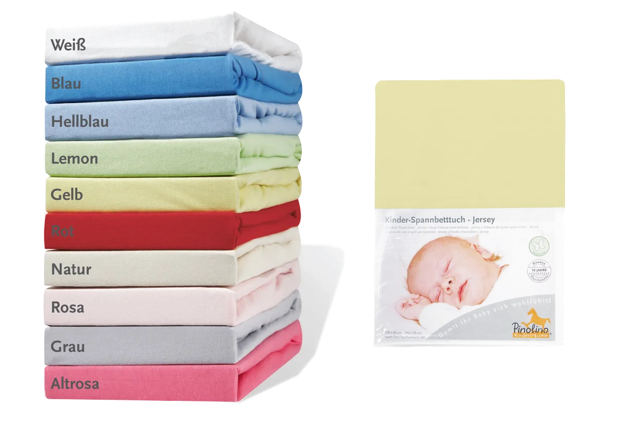 Pinolino Stretchy Sheet for Cradles and Junior Beds, Jersey / Yellow - image 1