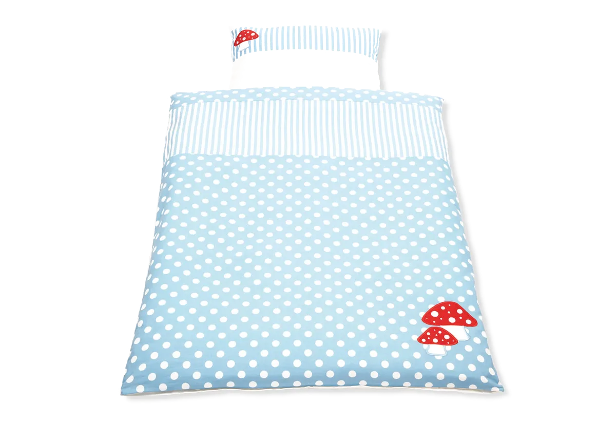 Pinolino Junior Bedding Set 100x135cm / 40x60cm, With Glückspilz/ Light Blue - image 1