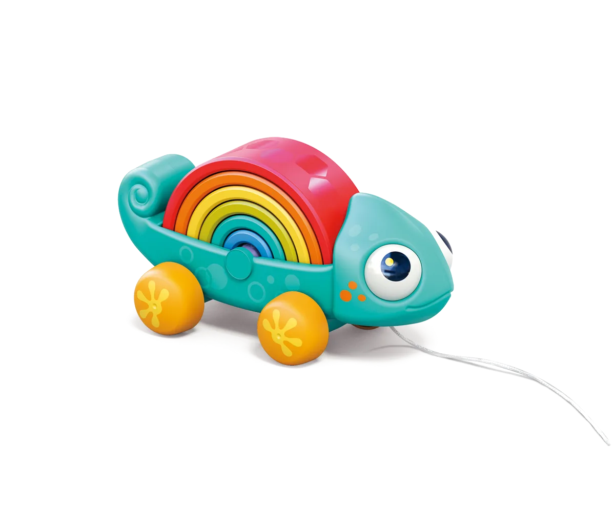 Kinder and Kids Pulling animal, Rainbow chameleon with multi function - Montesorri Princip - image 1