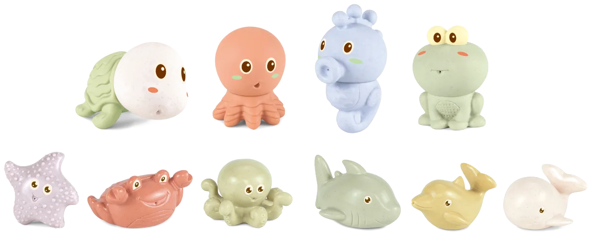 Kinder and Kids BIOplast bath toy water-jet sea animals (10 pcs.) - image 1