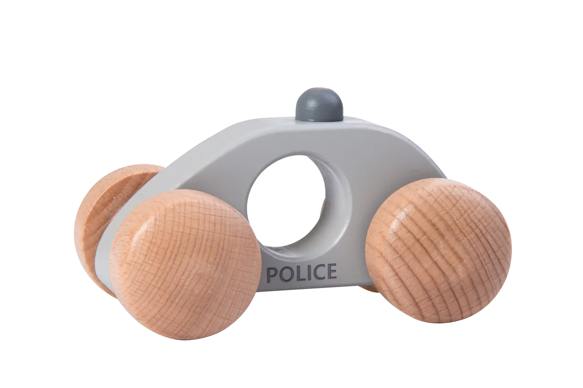 Kinder and Kids Grasping Toy Police Car, Gray - image 1